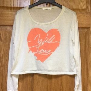 Wild love heart top, sz M, lush